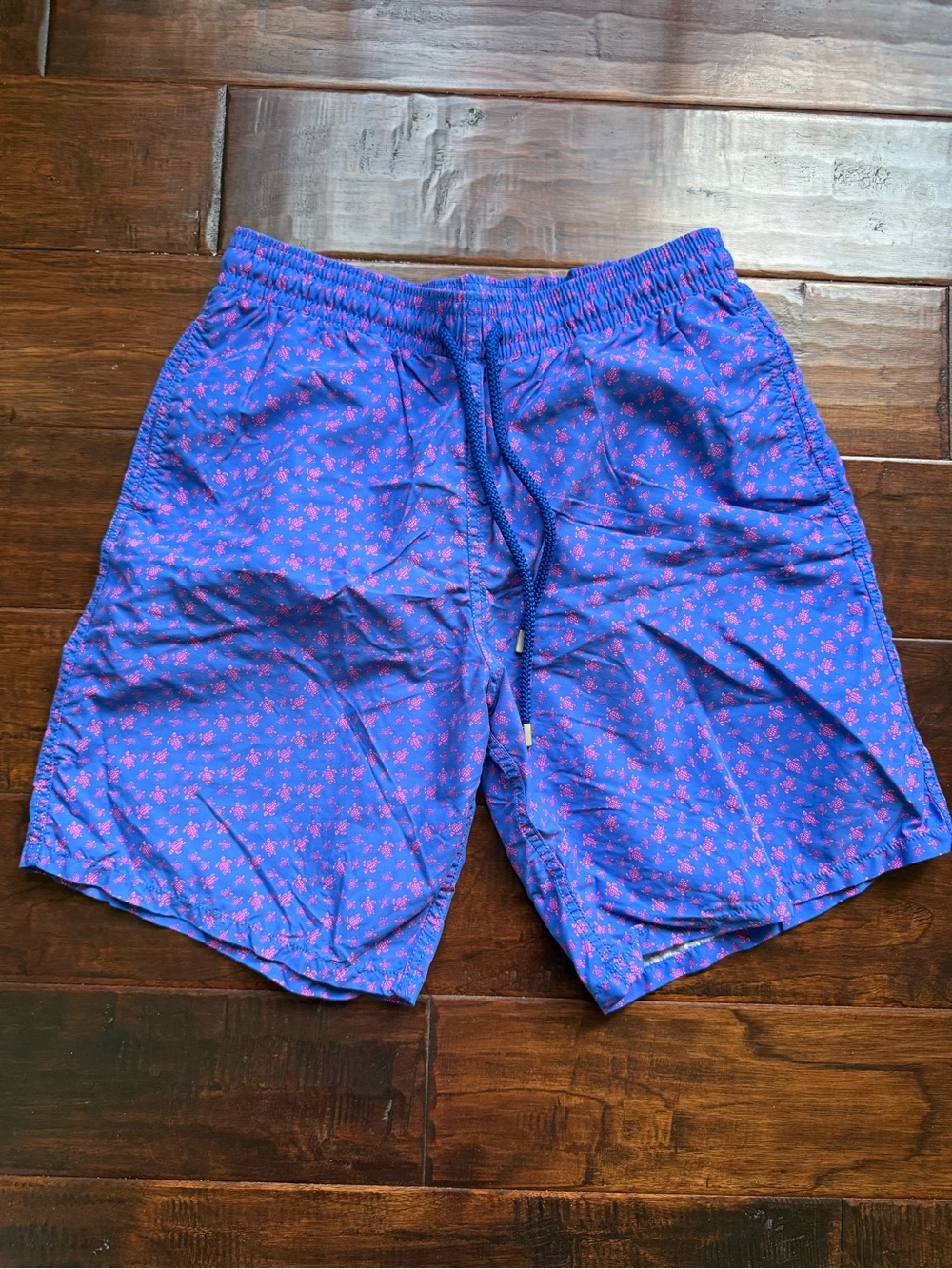 Vilebrequin Swim Shorts Trunks Mens L Blue Pink Micro Ronde Des Tortues Turtles